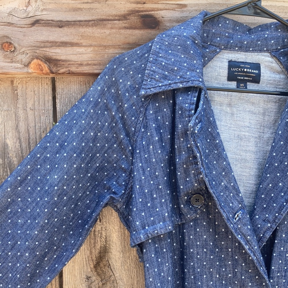 Lucky Brand true indigo denim trench coat